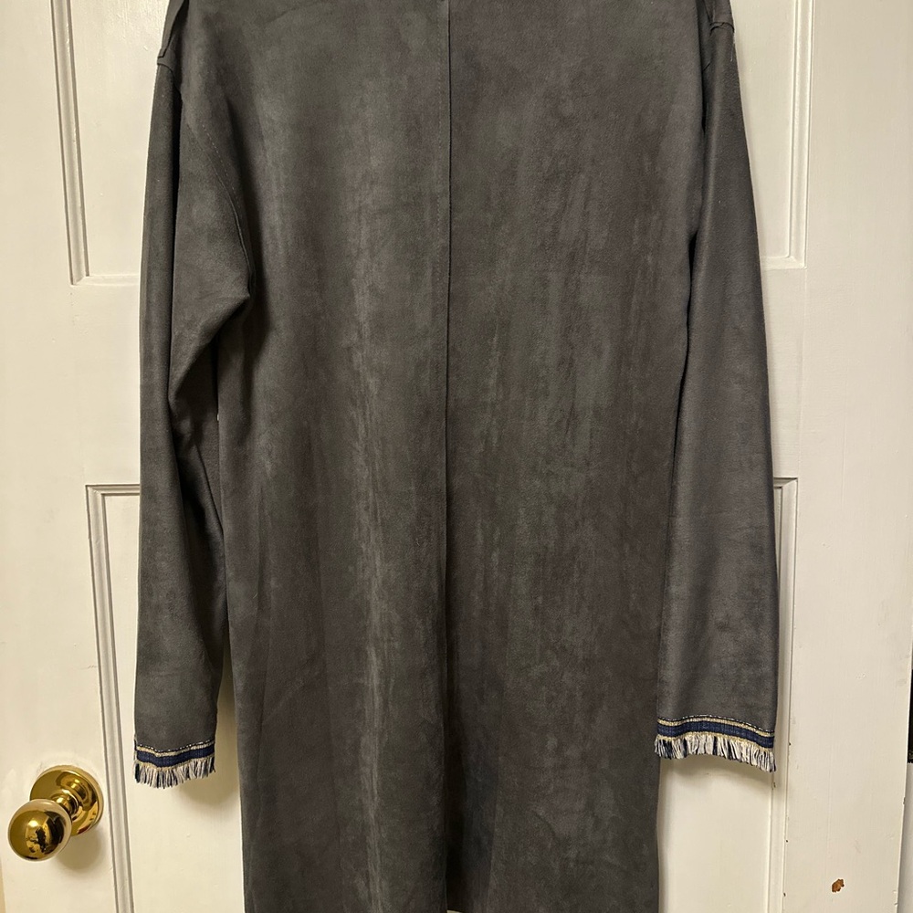 🔥Gray Microsuede Tunic with Tassels - Picture 5 of 6
